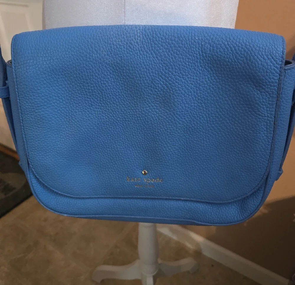 kate spade perry street cobalt blue leather crossbody - Picture 2 of 4